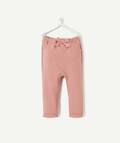 Trousers radius - BABY GIRLS' PINK JOGGING-STYLE TROUSERS WITH SPARKLING DETAILS
