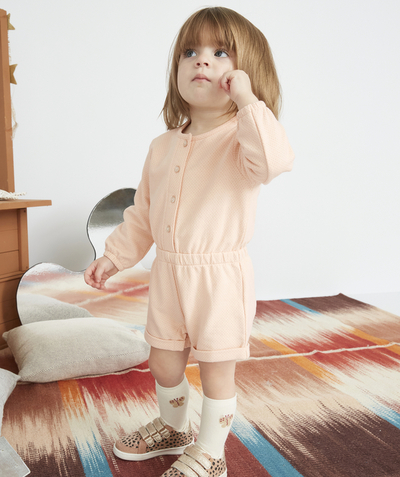 Jumpsuits - Dungarees radius - BABY GIRLS' PALE PINK PLAYSUIT WITH SPARKLING SPOTS