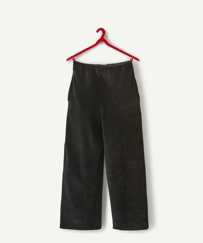 Pantalon - Jeans Sous Rayon - PANTALON LARGE FILLE EN VELOURS CÔTELÉ NOIR