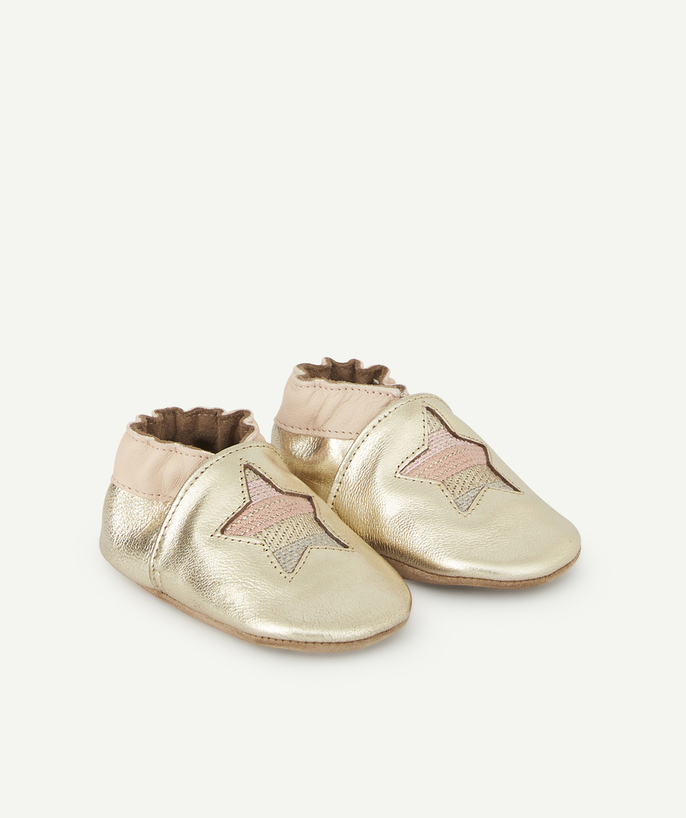 Christmas store radius - GOLD AND PINK LEATHER SLIPPERS WITH STARS