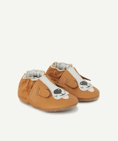 Back to school accessories radius - BABIES' BROWN LEATHER DOG BOOTIES