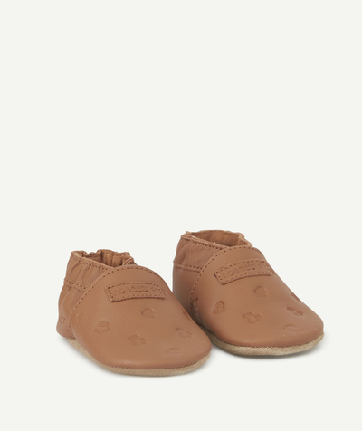 Baby-boy radius - BROWN LEATHER BABY BOOTIES