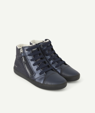 Girl radius - GIRLS' NAVY BLUE SPOTTED HIGH-TOP TRAINERS