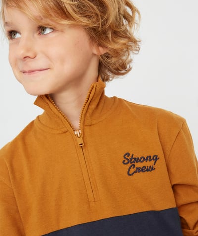 De volledige collectie Afdeling,Afdeling - BOYS' TWO-TONE LONG SLEEVE T-SHIRT WITH ZIP
