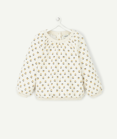 Pullover - Sweatshirt radius - BABY GIRLS' FLORAL PRINT AND GATHERED SWEATSHIRT