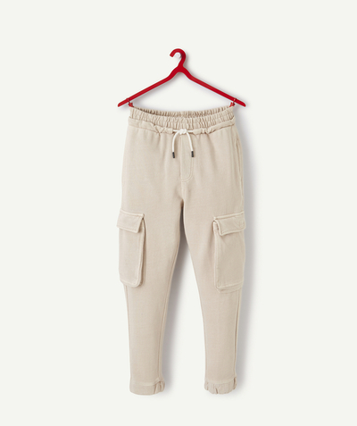 Sportswear Sub radius in - BOYS' BEIGE COTTON JOGGING PANTS WITH POCKETS