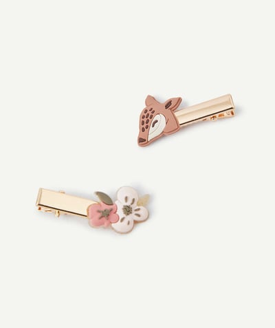 Baby-girl radius - BABY GIRLS' HAIR CLIPS WITH A DOE AND FLOWERS