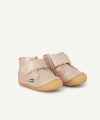 Brands radius - SPARKLING PALE PINK BABY BOOTIES WITH SCRATCH FASTENING