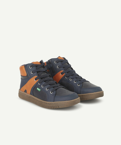 Shoes, booties radius - BOYS' NAVY AND ORANGE HIGH-TOP TRAINERS