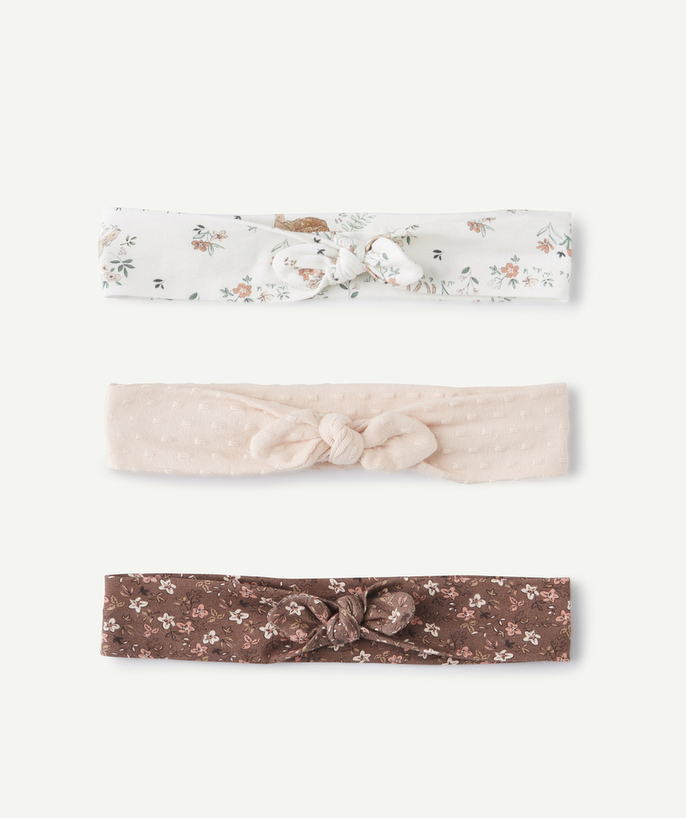 Christmas store radius - SET OF THREE BABY GIRLS' COTTON  HAIRBANDS WITH BOWS AND FLORAL PRINTS
