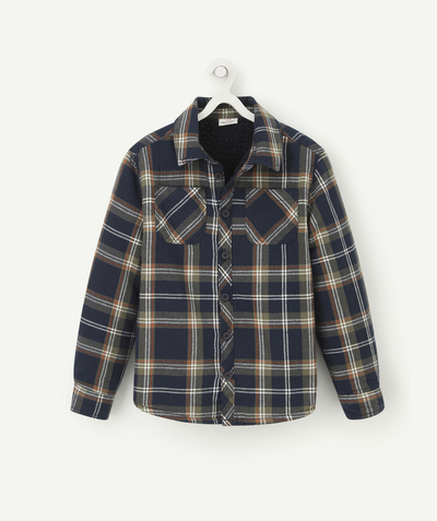 Private sales radius - BOYS' KHAKI AND NAVY BLUE OVERSHIRT LINED IN SHERPA
