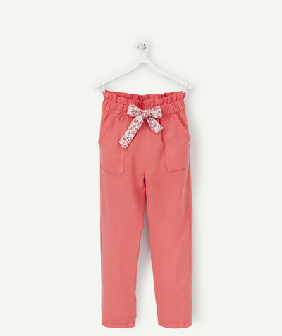 Jeans, pantalons, short Nouvelle Arbo - PANTALON FILLE COUPE FLUIDE ROSE FUSHIA