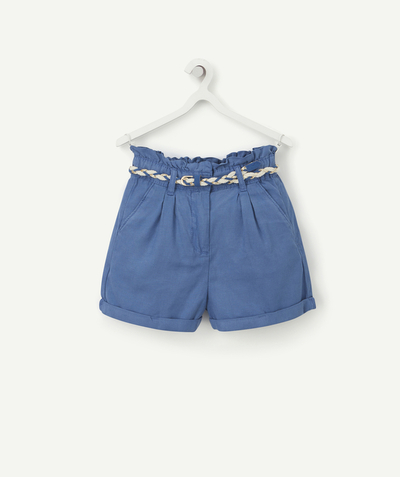 Formal weat : 50% off 2nd item* Tao Categories - GIRLS' ELECTRIC BLUE FLOWING SHORTS WITH A BELT