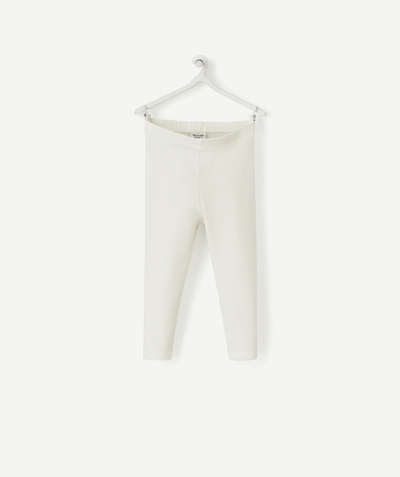 Comfy outfits radius - BABY GIRLS' WHITE LEGGINGS IN ORGANIC COTTON