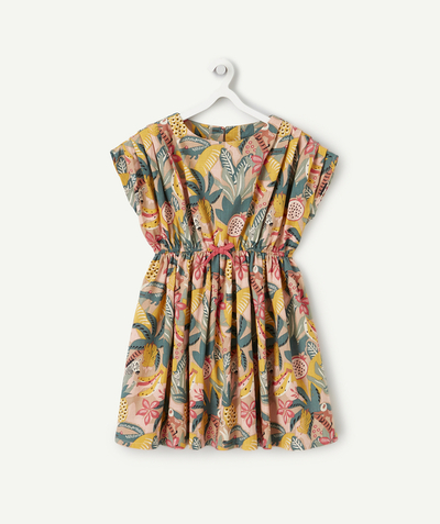 Spring looks radius - GIRLS' COTTON DRESS WITH A TROPICAL PRINT