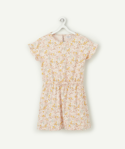Our summer prints radius - GIRLS' PINK AND TWIRLY FLOWERY PRINT DRESS