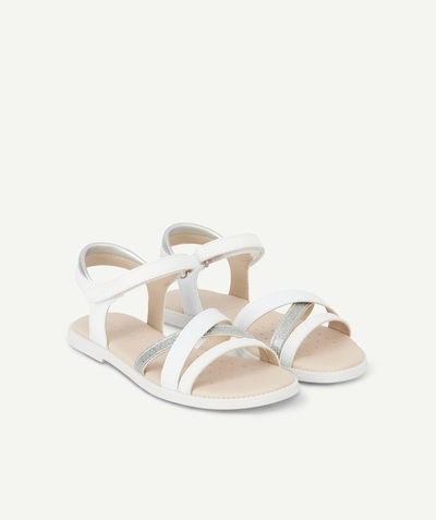 Sandals, ballerina, mocassins Tao Categories - GIRLS' WHITE PATENT SANDALS WITH HOOK AND LOOP FASTENINGS