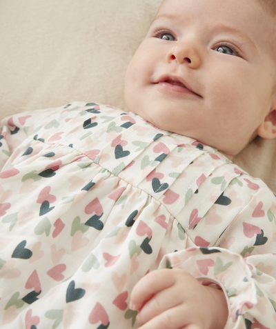 Baby-girl radius - BABY GIRLS' WHITE HEART PRINT BLOUSE