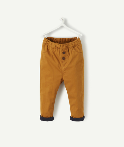 Trousers radius - BABY BOYS' CAMEL HAREM PANTS WITH BUTTONS
