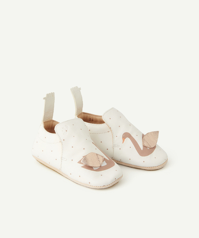 EASY PEASY ® radius - WHITE LEATHER BOOTIES  PRINTED WITH SWANS