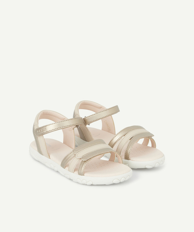 Shoes radius - GIRLS' HOOK AND LOOP-FASTENED SANDALS IN GOLD AND PINK
