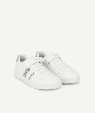 Shoes radius - GIRLS' DJ ROCK WHITE TRAINERS WITH SILVER COLOR DETAILS