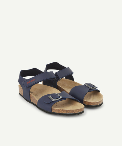 Sandals - moccasins radius - GHITA NAVY BLUE HOOK AND LOOP-FASTENED SANDALS