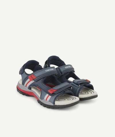 Sandals - moccasins radius - BOYS' NAVY BLUE AND RED BOREALIS SANDALS