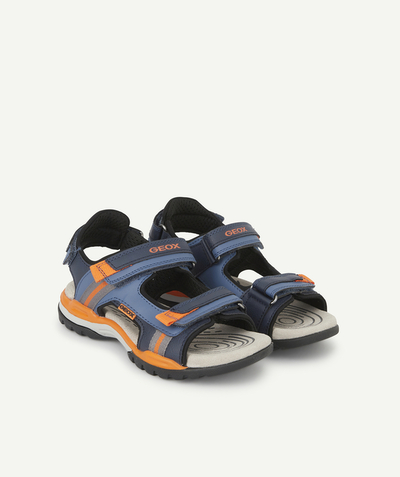 Sandals - moccasins radius - BOYS' BLUE AND ORANGE BOREALIS SANDALS