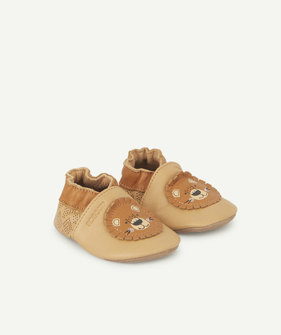 Shoes, booties radius - BABIES' CAMEL LEATHER BOOTIES WITH BEARS