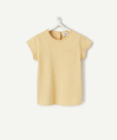 T-shirt Rayon - T-SHIRT BÉBÉ FILLE EN COTON JAUNE