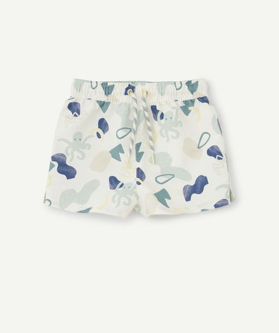 Original Days radius - BABY BOYS' SWIM SHORTS IN BEIGE RECYCLED FIBRES WITH AN OCTOPUS DESIGN