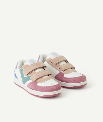 Girl radius - GIRLS' WHITE TRAINERS WITH A LOGO AND COLOURED DETAILS