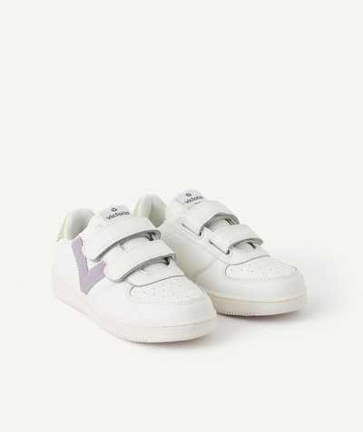 Chaussures, chaussons Rayon - BASKETS BLANCHES FILLES AVEC LOGO LILA