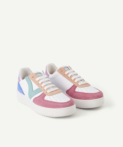 Brands Sub radius in - GIRLS' WHITE TRAINERS WITH LACES AND COLOURED DETAILS