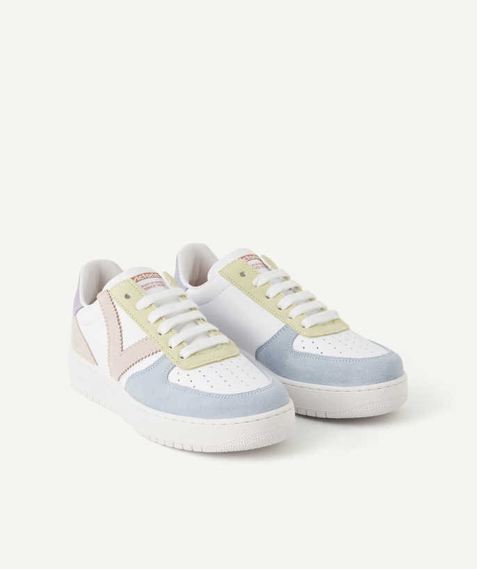 VICTORIA ® radius - GIRLS' WHITE TRAINERS WITH LACES AND PASTEL DETAILS