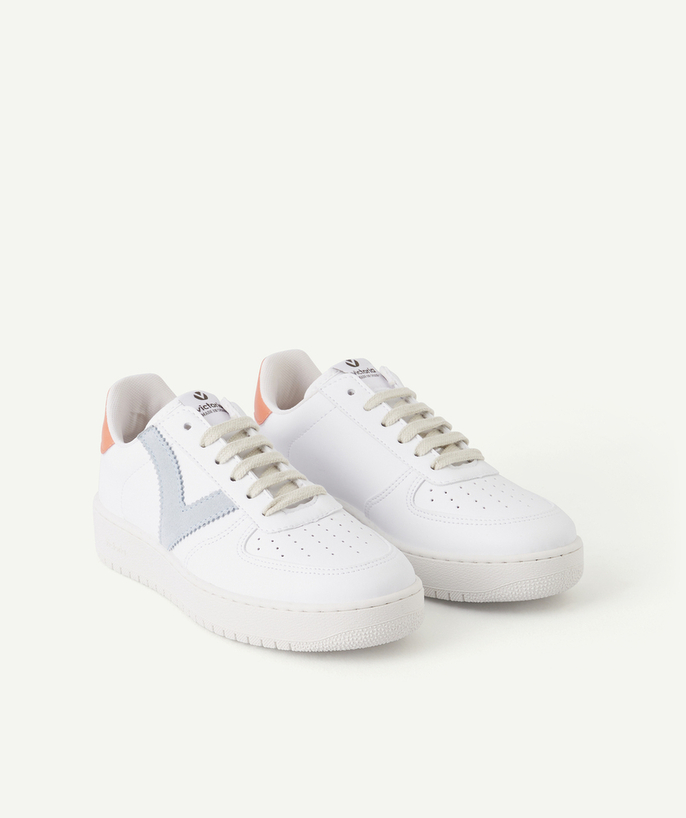 VICTORIA ® radius - MADRID WHITE TRAINERS WITH A SKY BLUE LOGO