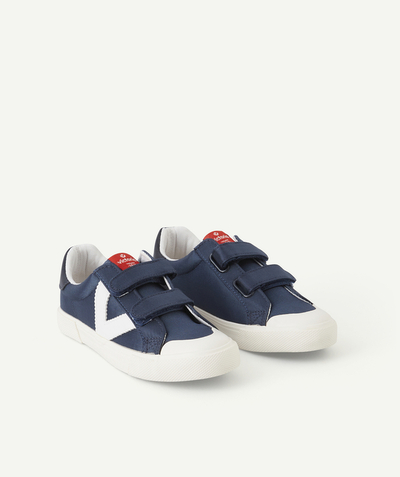 Shoes, booties radius - GIRLS' NAVY BLUE TRAINERS WITH A WHITE LOGO