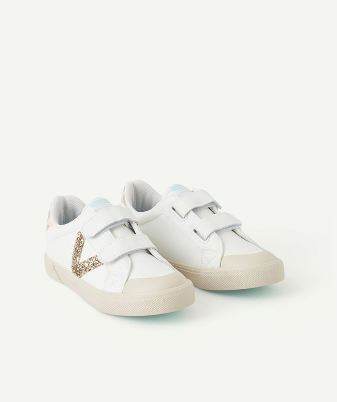 Brands Sub radius in - GIRLS' WHITE TRAINERS WITH SPARKLING LOGOS AND PINK DETAILS