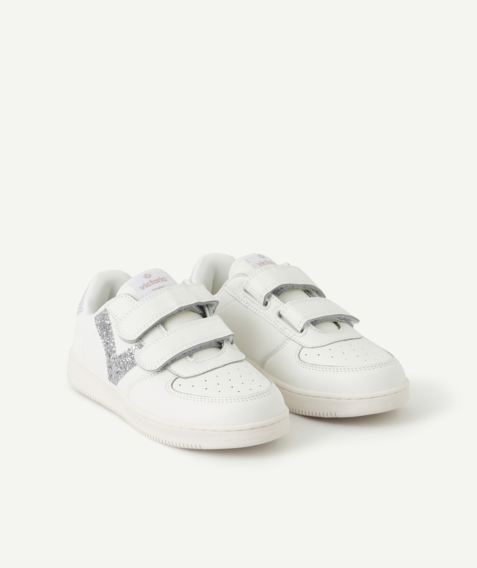 Brands Sub radius in - GIRLS' WHITE TRAINERS WITH SPARKLING LOGOS AND LILAC DETAILS