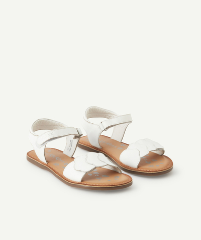 Shoes radius - GIRLS' DYASTAR WHITE LEATHER SANDALS
