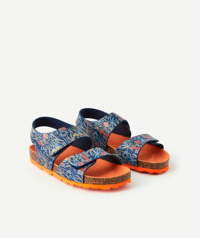 Shoes radius - BOYS' SUMMERKRO STREET NAVY AND ORANGE SANDALS WITH HOOK AND LOOP STRAPS