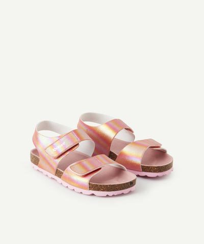 Shoes radius - GIRLS' SUMMERKRO PINK RAINBOW SANDALS WITH HOOK AND LOOP STRAPS