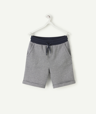 Comfy outfits radius - BOYS' BLUE AND WHITE STRIPED COTTON BERMUDA SHORTS