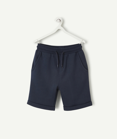 Comfy outfits radius - BOYS' STRAIGHT BERMUDA SHORTS IN NAVY BLUE COTTON