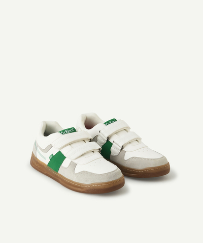 KICKERS ® radius - GREY, WHITE AND GREEN KALIDO TRAINERS WITH HOOK AND LOOP FASTENERS