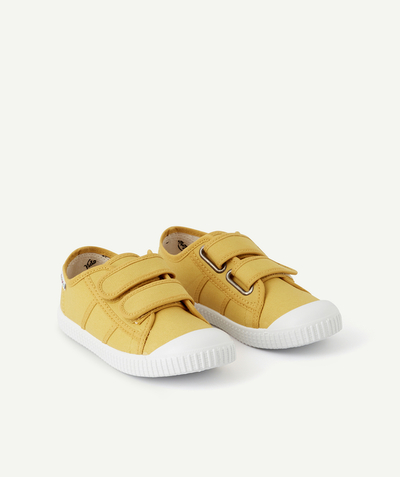 ECODESIGN radius - MUSTARD CANVAS TRAINERS WITH DOUBLE HOOK AND LOOP FASTENERS