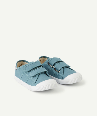 Shoes, booties radius - BLUE CANVAS TRAINERS WITH DOUBLE HOOK AND LOOP FASTENERS