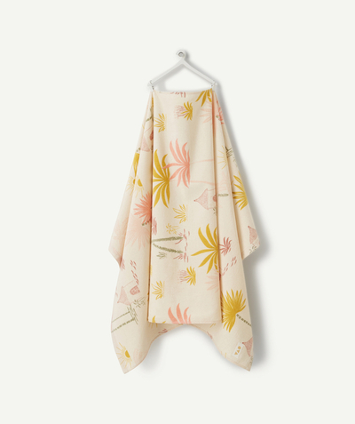 Accessories radius - BABY GIRLS' BEACH TOWEL IN LIGHT PINK COTTON WITH A DESERT THEME
