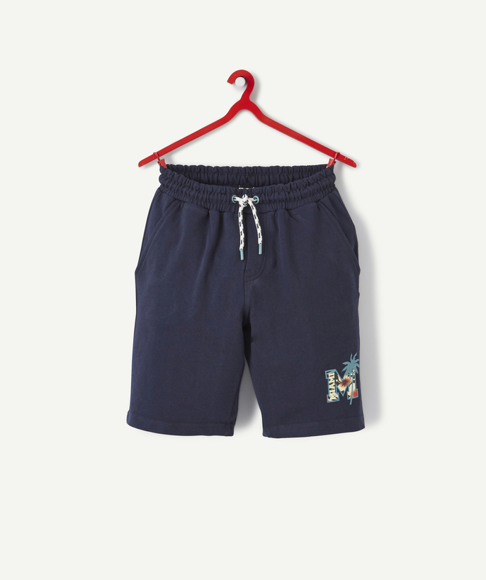 All collection Sub radius in - BOYS' NAVY BLUE  BERMUDA SHORTS IN RECYCLED COTTON